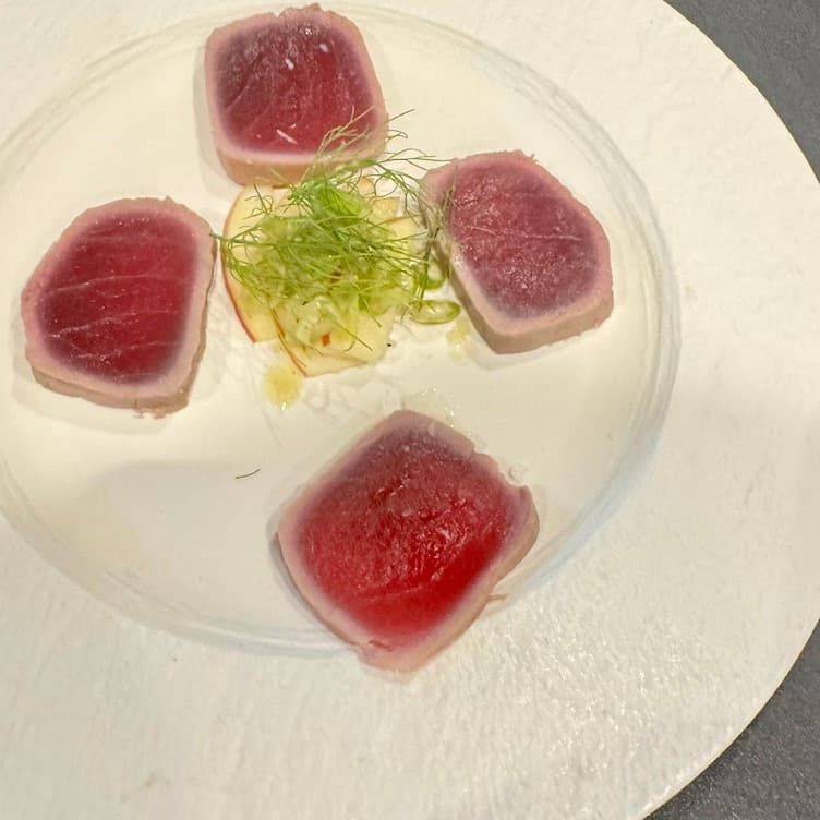 Tuna sashimi with micro herbs